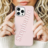 かわいいピンクのシンプルなカスタムネーム Case-Mate iPhoneケース
