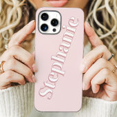 かわいいピンクのシンプルなカスタムネーム Case-Mate iPhoneケース