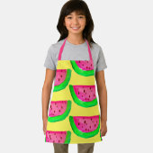 かわいいピンクのスイカおいしい子供 エプロン (インサイチュ)