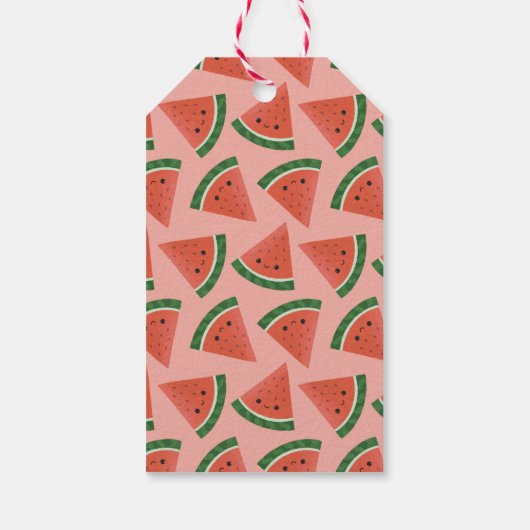 かわいいピンクのスイカ学園教室バレンタイン ギフトタグ (裏面)