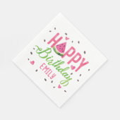 かわいいピンクのスイカ、夏のフルーツ誕生日 スタンダードランチョンナプキン (角)