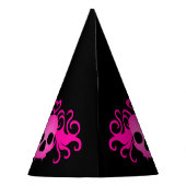 かわいいピンクのスカル|のピンクのゴシックのスタイル パーティーハット (裏面)