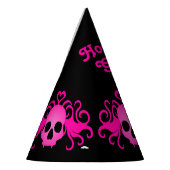 かわいいピンクのスカル|のピンクのゴシックのスタイル パーティーハット (左)