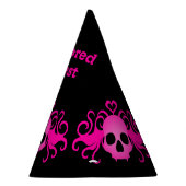 かわいいピンクのスカル|のピンクのゴシックのスタイル パーティーハット (右)