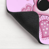 かわいいピンクのスカル マウスパッド (コーナー)