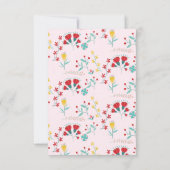 かわいいピンクのスカンク教室バレンタイン ノートカード (裏面)