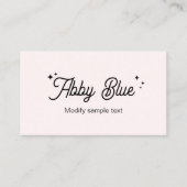 かわいいピンクのスクリプトフォントスターズビジネスカード 名刺 (正面)