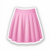 かわいいピンクのスケータースカート絵文字アート シール (正面)