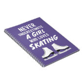 かわいいピンクのスケートギフト 女の子 子供 アイススケーター ノートブック (右側)