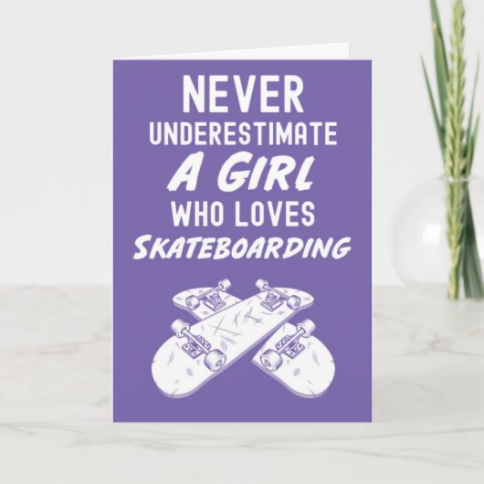 かわいいピンクのスケートボードカード 女の子用スケートボード カード (正面)