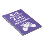 かわいいピンクのスケートボードギフト スケート女子へのプレゼント ノートブック (右側)