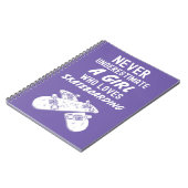 かわいいピンクのスケートボードギフト スケート女子へのプレゼント ノートブック (左側)