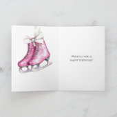 かわいいピンクのスケート靴の誕生日 カード (内部)