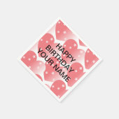 かわいいピンクのスターハートパターン スタンダードカクテルナプキン (角)