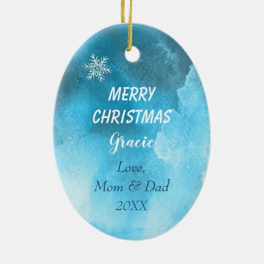 かわいいピンクのストッキングキットアンドキャンディーケーン セラミックオーナメント (裏面)