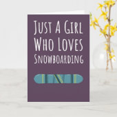 かわいいピンクのスノーボードカード 女の子のためのウィンタースポーツ カード (黄色い花)