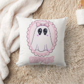かわいいピンクのスプーキーゴースト BOO-tiful カワイイ クッション (ブランケット)
