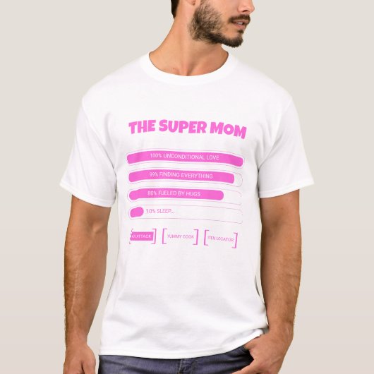かわいいピンクのスーパーママステータスTシャツ - おしゃれな蛾 Tシャツ (正面)