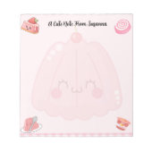 かわいいピンクのゼリーのデザート ノートパッド (正面)