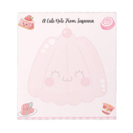 かわいいピンクのゼリーのデザート ノートパッド