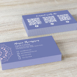 かわいいピンクのソーシャルメディアカスタム 名刺