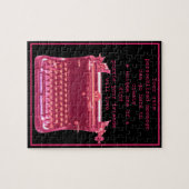 かわいいピンクのタイプライターパーソナライズされたジグソーパズル ジグソーパズル (横)