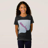 かわいいピンクのタコの吹きインク Tシャツ (正面フル)