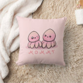 かわいいピンクのタコの母ちゃん クッション (ブランケット)