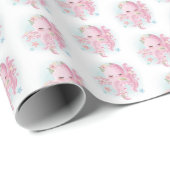 かわいいピンクのタコの赤ちゃんシャワー ラッピングペーパー (ロールコーナー)