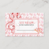 かわいいピンクのタコ赤ちゃんシャワーおむつラッフルカード 名刺 (裏面)