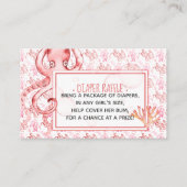 かわいいピンクのタコ赤ちゃんシャワーおむつラッフルカード 名刺 (正面)