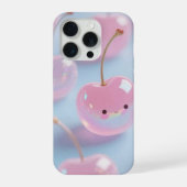 かわいいピンクのチェリーのスマホステッカー iPhoneケース (裏面)