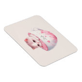 かわいいピンクのチビ(小さくかわいく書いた感じ)猫のかわいい王冠 マグネット (右側)