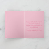 かわいいピンクのチューリップと白ハートの母の日 カード (内部)