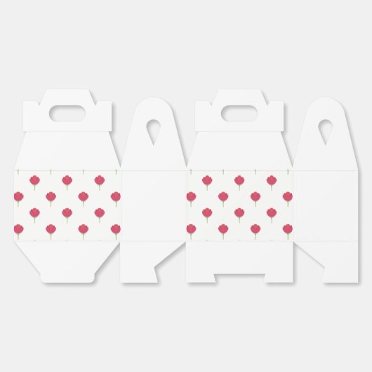 かわいいピンクのチューリップの模様 フェイバーボックス (見開き)