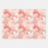 かわいいピンクのチーククリームの花柄 ラッピングペーパーシート (正面2)