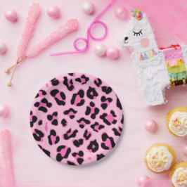 かわいいピンクのチーターの肌プリントパーティーペーパープレート ペーパープレート