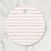 かわいいピンクのテディベアと枕の赤ちゃんシャワー フェイバータグ (裏面)