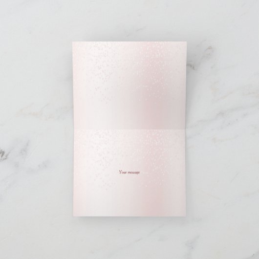 かわいいピンクのテディベア熱い空気気球きれい サンキューカード (内部)