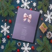 かわいいピンクのテディ娘クリスマスカード サンキューカード