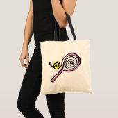 かわいいピンクのテニスラケットのトートバック トートバッグ (正面(商品))