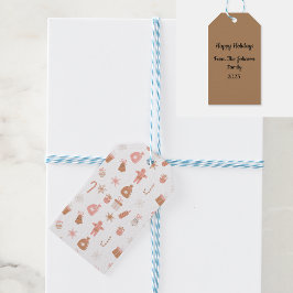 かわいいピンクのテーマのクリスマス ギフトタグ