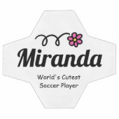 かわいいピンクのデイジーの花カスタムサッカーの女の子のためのボール サッカーボール (フラット)