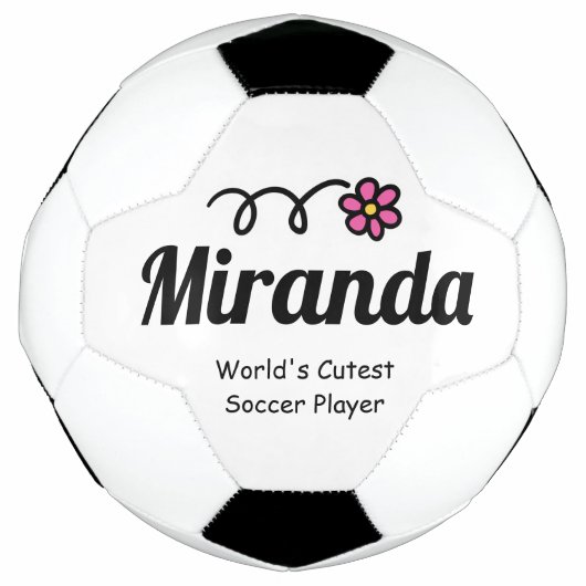 かわいいピンクのデイジーの花カスタムサッカーの女の子のためのボール サッカーボール (正面)
