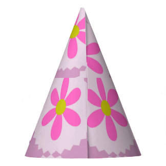 かわいいピンクのデイジー花の誕生日パーティーハット パーティーハット