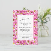 かわいいピンクのデイジー マザーズデイブランチ 招待状 (スタンド正面)