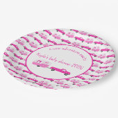 かわいいピンクのトラック&トレーラーRVアドベンチャーベビーシャワー ペーパープレート (アングル)