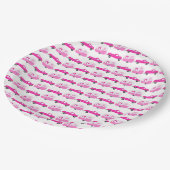 かわいいピンクのトラック&トレーラーRV冒険 ペーパープレート (アングル)