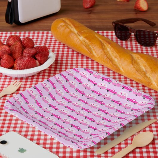 かわいいピンクのトラック&トレーラーRV冒険 ペーパープレート (ピクニック)