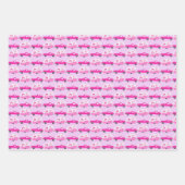 かわいいピンクのトラック&トレーラーRV冒険 ラッピングペーパーシート (正面)